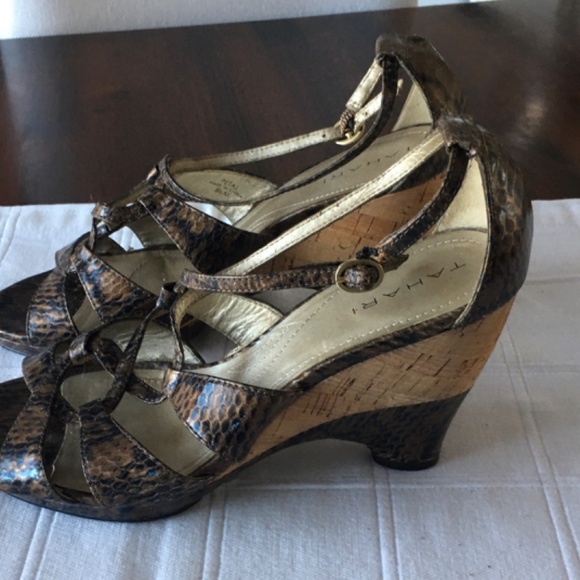 Nine West wedge leather sandals - Picture 2 of 3